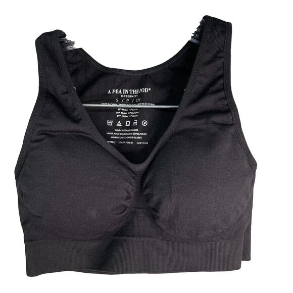 A Pea in the Pod Bra Womens Small Black Maternity Seamless Stretch Nylon - Picture 1 of 6